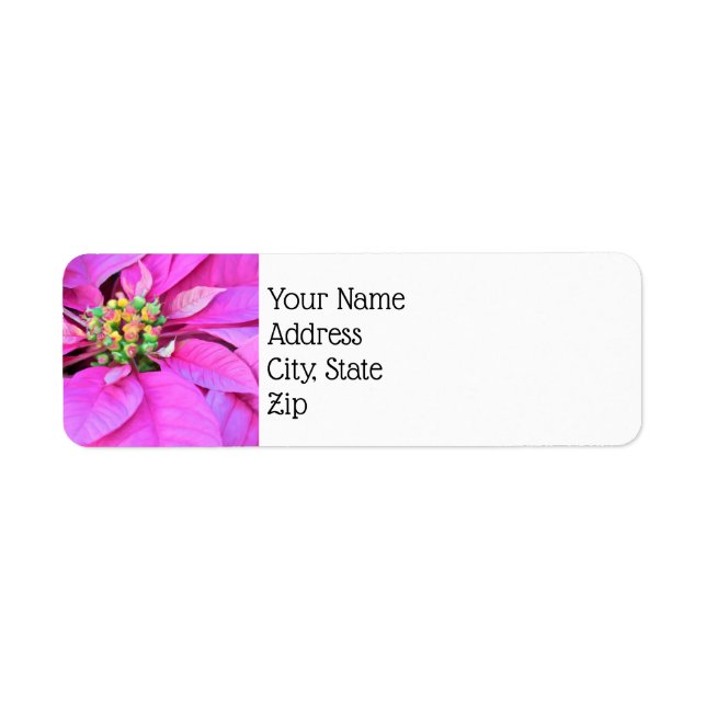 Weihnachts-Rücksendeadressen-Aufkleber - Pink Poin (Vorne)
