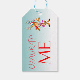 Weihnachts-Rudolf entpacken Mich-Geschenk-Tag Geschenkanhänger