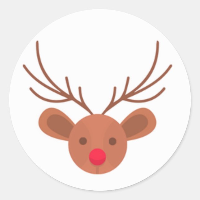 Weihnachts Rudolph Reindeer Stickers (Vorderseite)