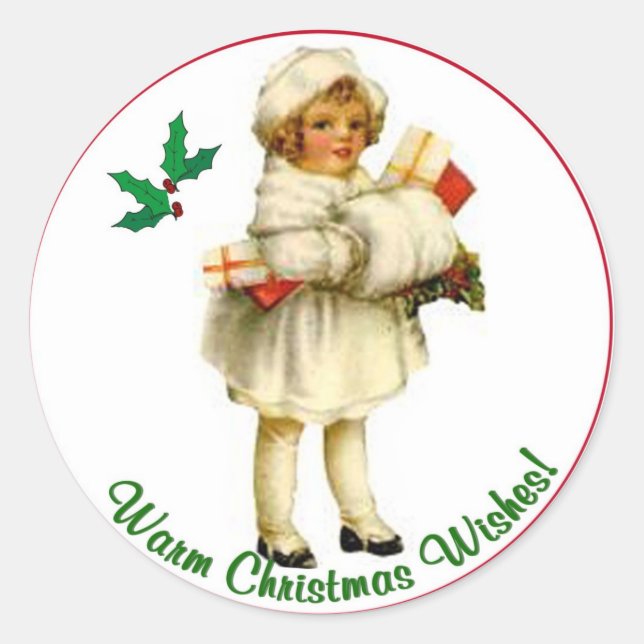 Weihnachts-Runde Siegel #3 Runder Aufkleber (Vorderseite)