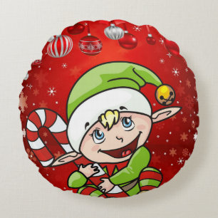 Weihnachts-Rundkissen, Elf Rundes Kissen