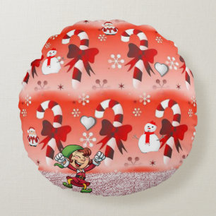 Weihnachts-Rundkissen, Elf Rundes Kissen
