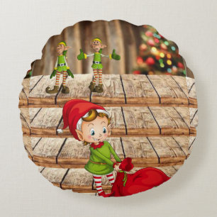 Weihnachts-Rundkissen, Elf Rundes Kissen