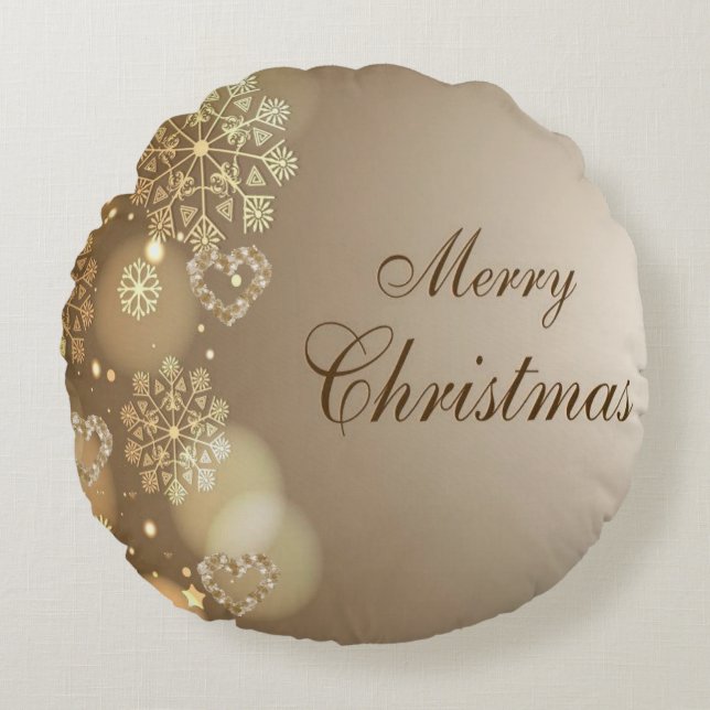 Weihnachts-Rundkissen, frohe Weihnachten Rundes Kissen (Vorderseite)