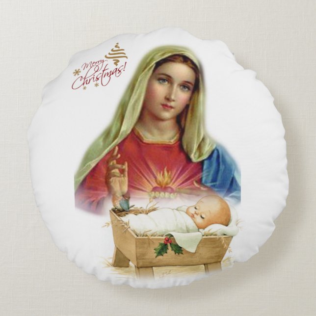 Weihnachts-Rundkissen, Jesus Christus Rundes Kissen (Rückseite)