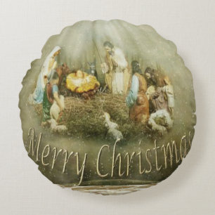 Weihnachts-Rundkissen, Jesus Christus Rundes Kissen