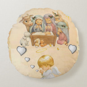 Weihnachts-Rundkissen, Jesus Christus Rundes Kissen