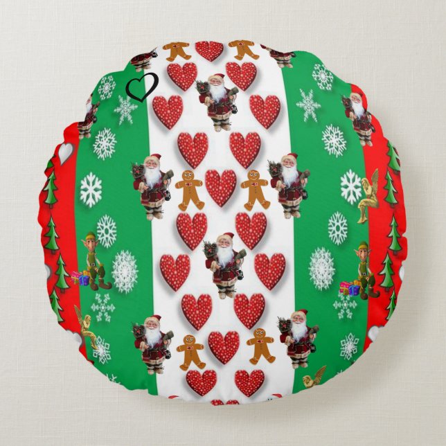 Weihnachts-Rundkissen Rundes Kissen (Vorderseite)