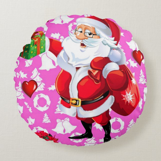 Weihnachts-Rundkissen Rundes Kissen (Vorderseite)