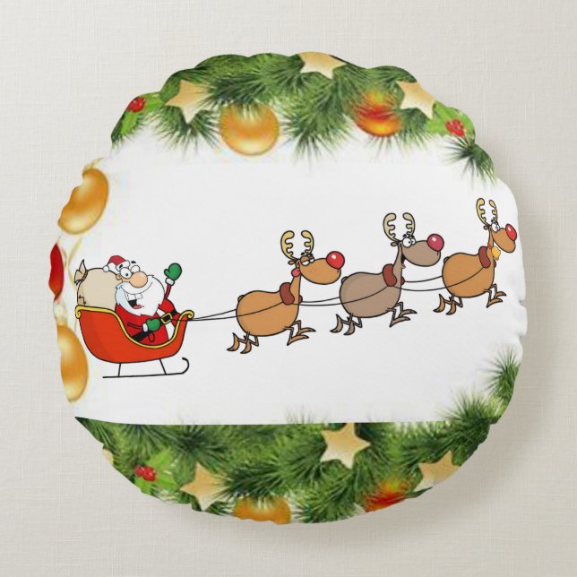 Weihnachts-Rundkissen Rundes Kissen (Vorderseite)