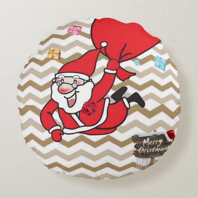 Weihnachts-Rundkissen Rundes Kissen (Vorderseite)