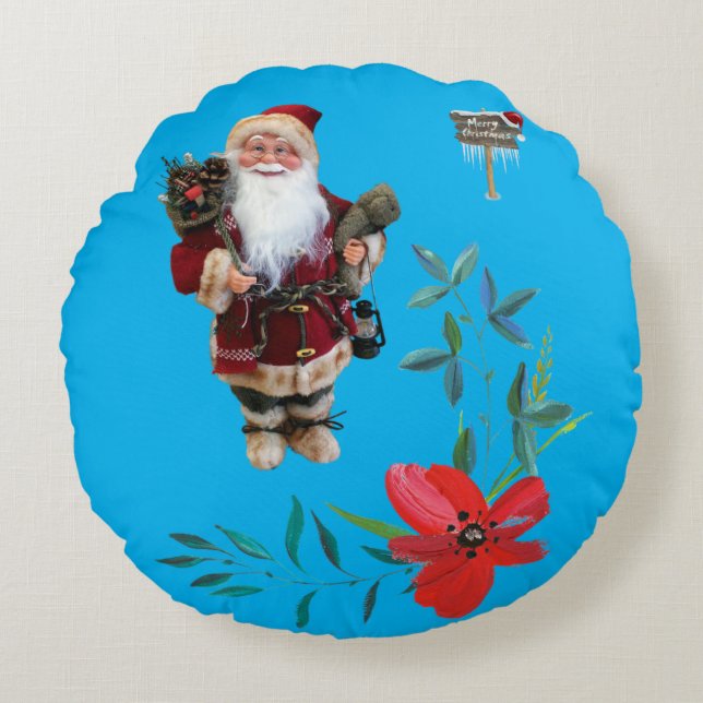 Weihnachts-Rundkissen Rundes Kissen (Vorderseite)