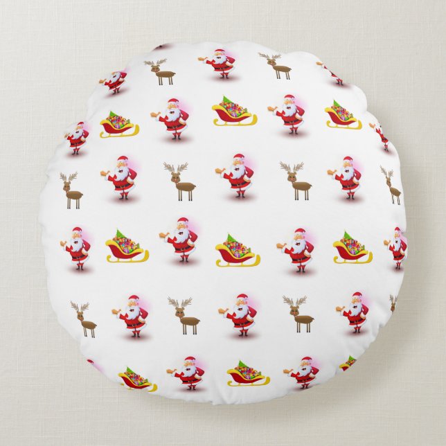 Weihnachts-Rundkissen Rundes Kissen (Vorderseite)