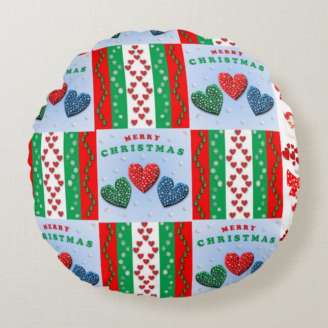 Weihnachts-Rundkissen Rundes Kissen (Vorderseite)