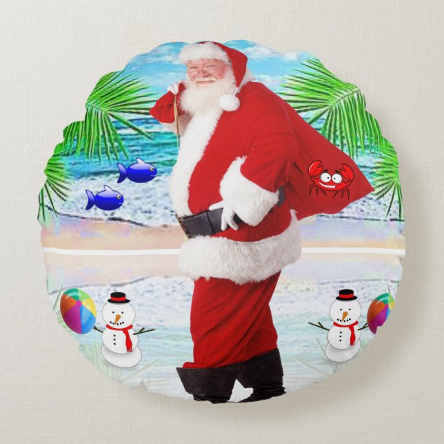 Weihnachts-Rundkissen Rundes Kissen (Vorderseite)