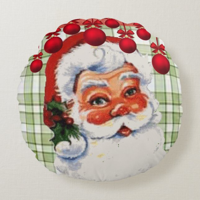 Weihnachts-Rundkissen Rundes Kissen (Vorderseite)