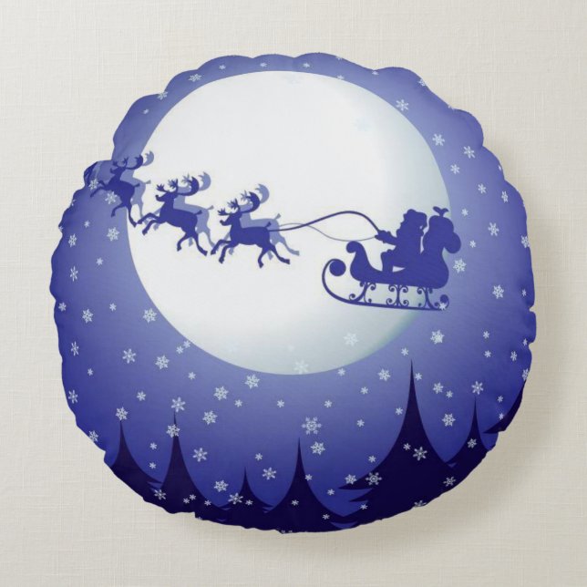 Weihnachts-Rundkissen Rundes Kissen (Vorderseite)