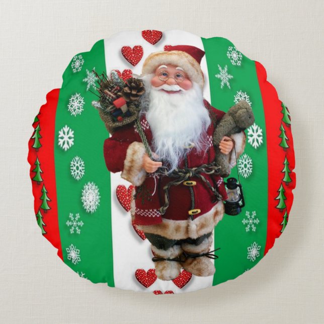 Weihnachts-Rundkissen Rundes Kissen (Vorderseite)