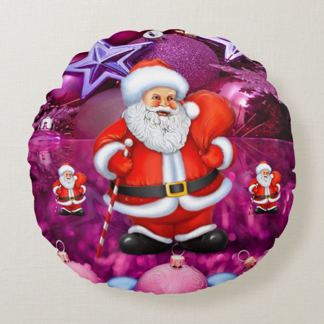 Weihnachts-Rundkissen Rundes Kissen (Vorderseite)