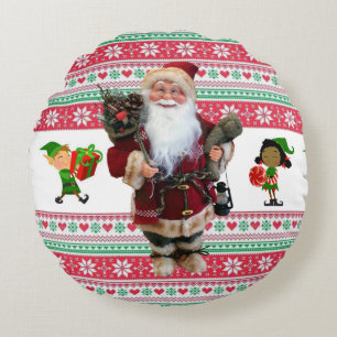 Weihnachts-Rundkissen Rundes Kissen