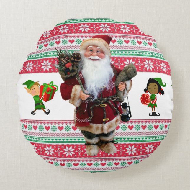 Weihnachts-Rundkissen Rundes Kissen (Vorderseite)
