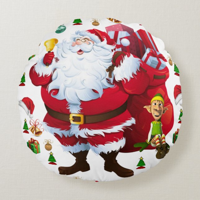 Weihnachts-Rundkissen Rundes Kissen (Vorderseite)