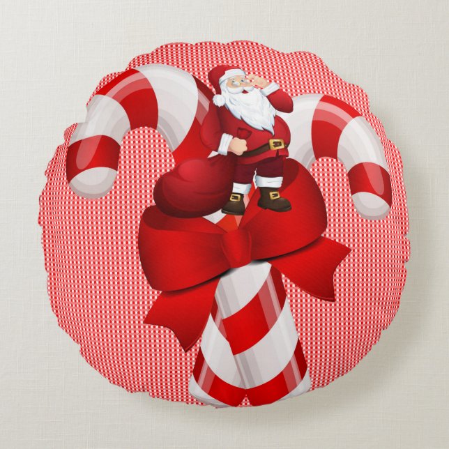 Weihnachts-Rundkissen Rundes Kissen (Vorderseite)