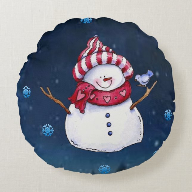 Weihnachts-Rundkissen Rundes Kissen (Vorderseite)