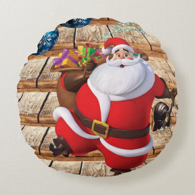 Weihnachts-Rundkissen Rundes Kissen (Vorderseite)