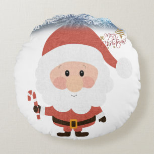 Weihnachts-Rundkissen, Santa Rundes Kissen