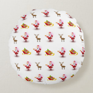 Weihnachts-Rundkissen, Santa Rundes Kissen