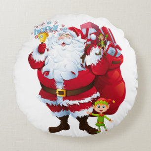 Weihnachts-Rundkissen, Santa Rundes Kissen