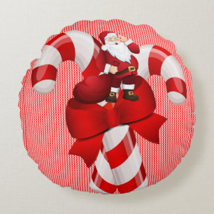 Weihnachts-Rundkissen, Santa Rundes Kissen