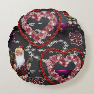 Weihnachts-Rundkissen, Santa Rundes Kissen