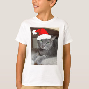 Weihnachts-Russisch Blau Graue Katze T-Shirt