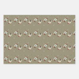 Weihnachts-Rustikal Geschenkpapier Set