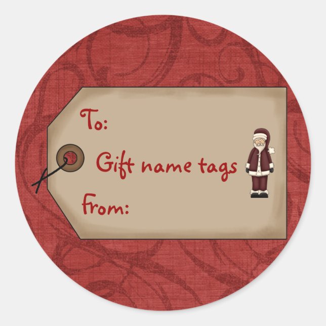 Weihnachts-Sammlung Geschenkname Tags Weihnachtsau Runder Aufkleber (Vorderseite)