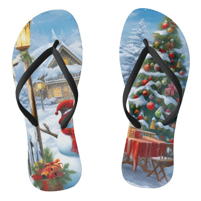Weihnachts-Sandalen Flip Flops (Fußbett)