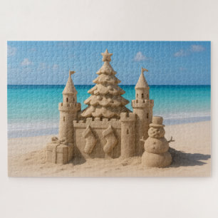 Weihnachts-Sandburgen-Puzzle