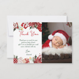 Weihnachts-Sant-Baby-Dusche Dankeskarte