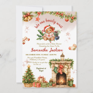 Weihnachts-Santa-Bär-Winter-Baby-Party Einladung