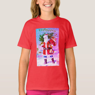 Weihnachts-Santa-Baum und Geschenke festlich T-Shirt