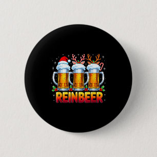 Weihnachts-Santa-Bierliebhaber Lustiger-Trinktrend Button