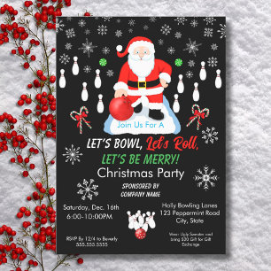 Weihnachts-Santa-Bowling-Party Einladung