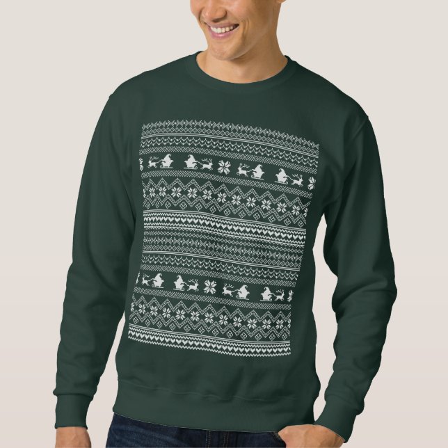 Weihnachts-Santa-Claus-Pullovermuster Sweatshirt (Vorderseite)