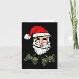 Weihnachts-Santa-Claus-Videospiel-Controller Junge Karte