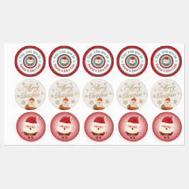 Weihnachts-Santa-Etiketten-Stickerbogen Etiketten