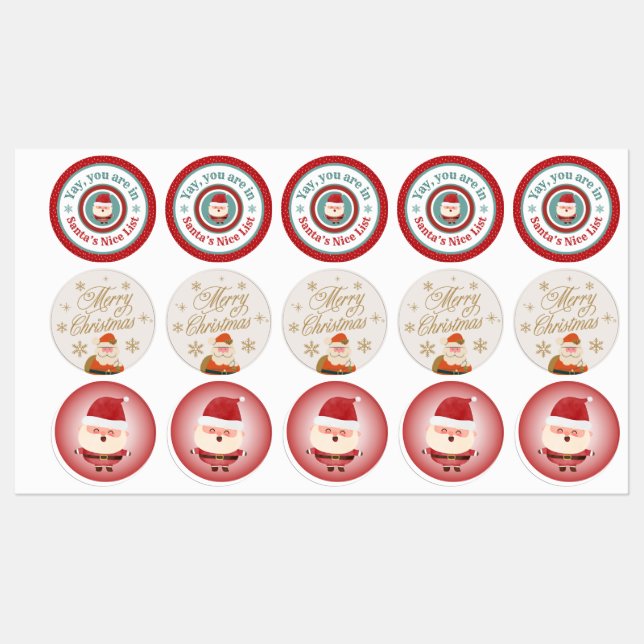 Weihnachts-Santa-Etiketten-Stickerbogen Etiketten (Blatt)
