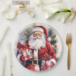 Weihnachts-Santa-Feiertag Pappteller