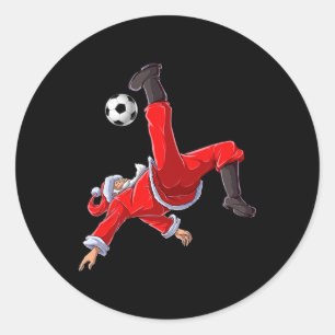 Weihnachts-Santa-Fußball-Fahrrad-Kick Xmas Jungen Runder Aufkleber
